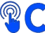 ClickCoach blue hand tap logo mark