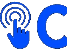 ClickCoach blue hand tap logo mark